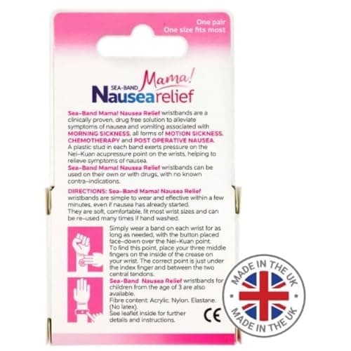 Sea-Band Mama! Lilac Travel & Motion Pregnancy Sickness Wristbands, 1 Pair — view 2