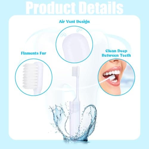Travel Toothbrush Set,6 Pcs Foldable Toothbrushes Soft Toothbrushes — view 3