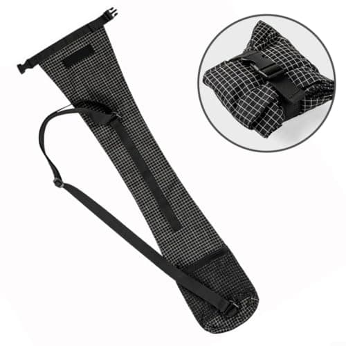 Risveglio Hiking Trekking Pole Storage Bag, 74cm Polyester Carry Pouch with Strap Mesh Pocket for Foldable Walking, Black — view 3