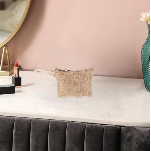 TOYANDONA Compact Beige Travel Pouch for Women, Cotton and Linen Coin Wallet with Zipper, Easy to Clean Money Purse Suitable for Daily Use and Portable Organiser — view 6