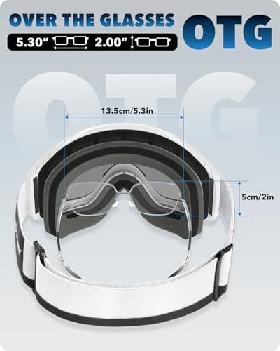 Findway Ski Goggles For Women Men Youth Teen, Snowboarding Goggles Over Glasses Compatible Helmet, Anti-fog UV Protection, Anti-glare Skiing Goggle Silver For Skiing Snowboarding — view 5