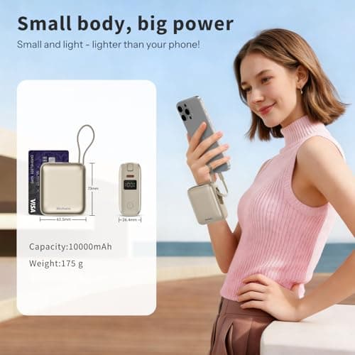 Hichain Power Bank iPhone 22.5 W Power Bank 10000 mAh High Speed with Dual Port Digital Display Compatible with iPhone 16/15/14/13, Samsung, iPad (gold) — view 2