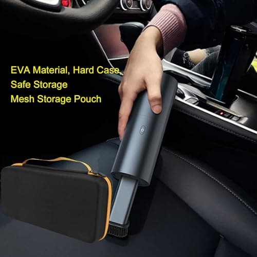 Elprico for Fanttik Slim V8 Mate Car Vacuum Hard Case,Portable Hard Storage Case,Fanttik Cordless V8/V10 Car Vacuum Organizer,Black (Case Only) — view 6