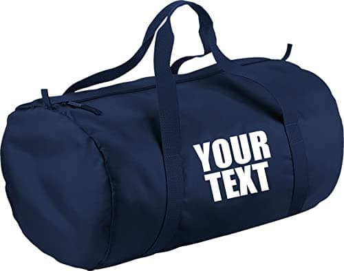 Personalised Your Text Packaway Barrel Bag Luggage Case Holdall 32 Litre Big Bag(French Navy)