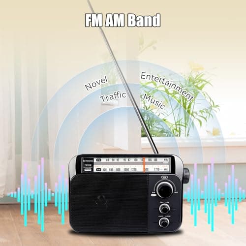 Retekess TR604 Portable Radio, Radios Mains and Battery(Black) — view 4