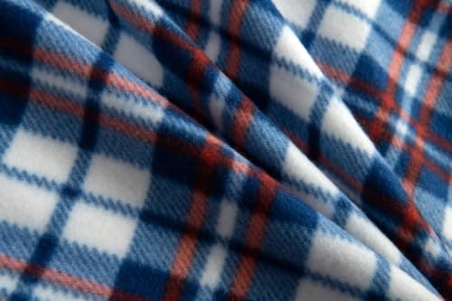 Adore Home 120x150cm Single Tartan Check Polar Fleece Throw Blanket Blue — view 2