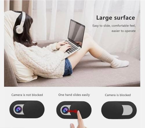 3 Pack Webcam Cover Slider for Laptop, Tablet and Smartphone, Ultra Thin 0.8 mm Camera Blocker with Strong Adhesive, Privacy Cover for Front Cameras on PCs, Phones, Desktops and Portable Devices — view 4