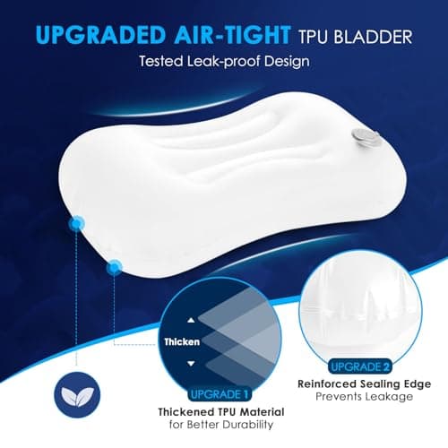 HIKENTURE Camping Pillow with Removable Cover, Ultralight Inflatable Pillow — view 4