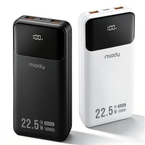 Miady 2 Pack 10000mAh Power Bank, 22.5W Fast Charging Portable Charger