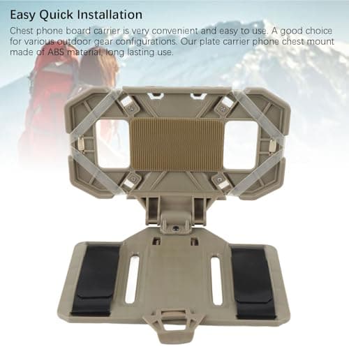 Jectse Vest Phone Holder, Heavy Duty Camping Chest Phone Mount Accessory, for 4.7 to 6.7 Inch Screen Size (Khaki) — view 4