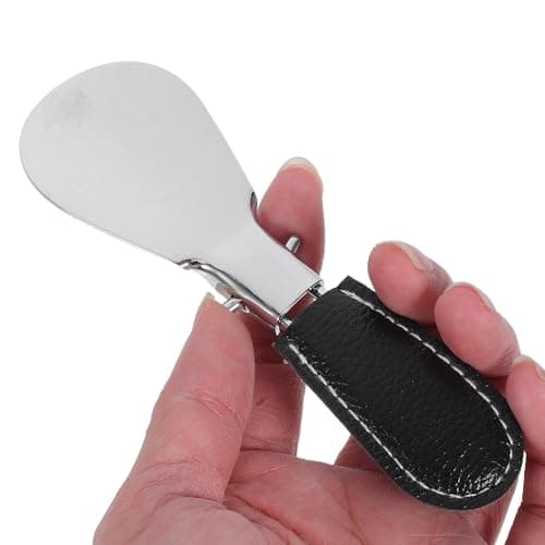 SHINEOFI Foldable Shoe Horn with PU Cover Stainless Steel Portable for Men — view 4