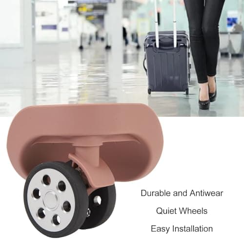 CFTGIW 2Pcs Luggage Wheels 360 Degree Rotating Quiet Antiwear ABS Rubber Suitcase Caster with Screws for Replacement Repair Rose Gold Wheels Strong with Can Bearing Luggage (Pink Gold) — view 2