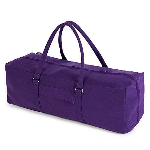 Yoga Studio Yoga Kit Bag | YKK Full Zipp Fastening Carrier Equipment Bag | Cotton Yoga & Pilates Unisex Mat Bag with Storage Pocket Compartments for Mats & Accessories | Fits Most Mat Sizes - Purple — view 2