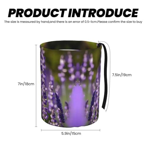 MDATT Lavender Flower S Car Trash Can Leak-Proof Organizer For Long Road Trips And Family Vacations — view 3