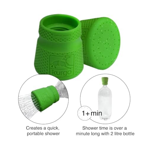Kurgo Mud Dog Travel Shower - Portable Pet Shower for Adventure Dog Cleaning - Easy Bottle Shower Cap - Dishwasher Safe Silicone Shower Sprayer - Camping Pet Bath Accessory — view 5