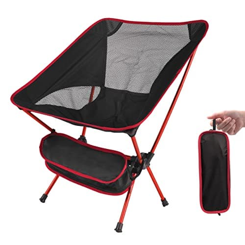 SOPPY Ultralight Camping Chair for Backpacking and Fishing, Red