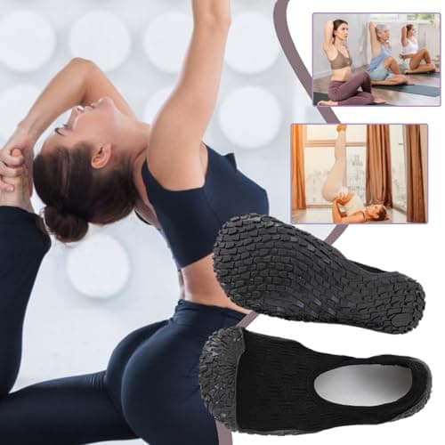Barefoot Shoes, Treadmill Shoes, Women's Treadmill Shoes, Lightweight Socks, Comfortable Indoor Shoes, Comfortable for Travel and Dancing, Black, 5 UK — view 2