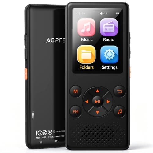 AGPTEK MP3 Player with Bluetooth 5.3 for Seniors, 2.4" Screen Big Font