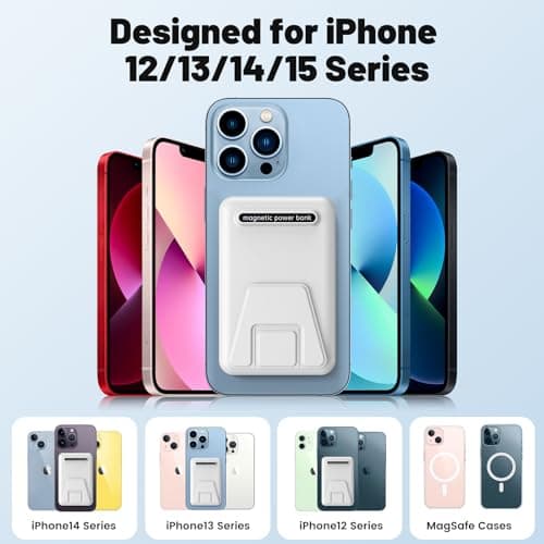 YAGOPAL Power Bank 10000mAh Fast Charging PD 22.5W Wireless Portable Charger with Foldable Stand and LED Display Magnetic Battery Pack for iPhone 16/15/14/13/12 Mini Pro/Pro Max — view 6