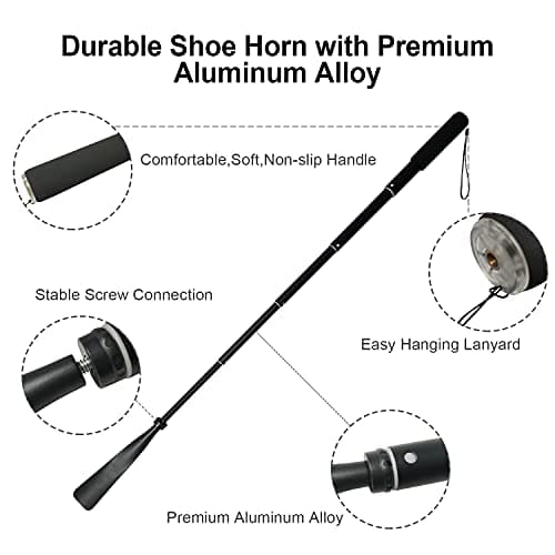 TriPro Shoe Horn Long Handled -38-95cm Telescopic Metal Shoe Horn Adjustable Length, Aluminum Alloy, Portable Long Handled Shoe Horn, Long Shoe Horns For Men Long Handled For Seniors Men Women Kids — view 4