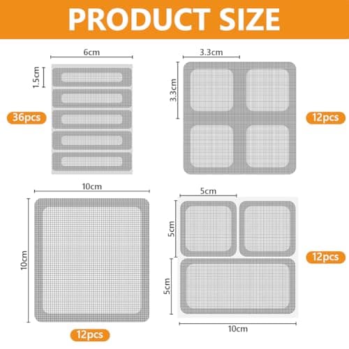 Flintronic 36Pcs Window Screen Repair Patches, Self Adhesive Fly Screens Mosquito Net Repair Patch, Strong Adhesive Fiberglass Mesh Repair Kit for Home Door Window Screen Tears Holes — view 2