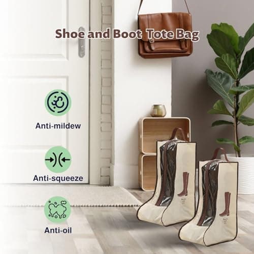 2PCS Boot Bags for Travel and Home Storage, Walking Boot Bag for Tall Boots, Dust Cover and Shoe Organizer — view 5
