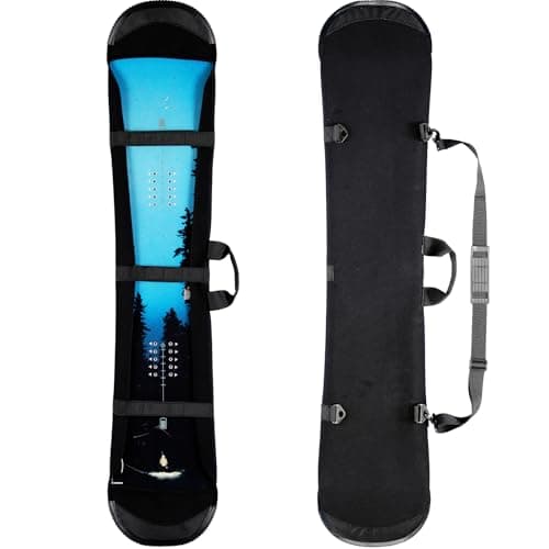 EIGEETO Snowboard Cover Sleeve Case, Snowboard Sleeve Bag Adjustable Soft Cover with Shoulder Strap Bag with Binding (155CM)