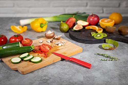 Kuhn Rikon 26621 Colori+ Non-Stick Serrated Paring Knife with Safety Sheath, 19 cm, Red — view 2