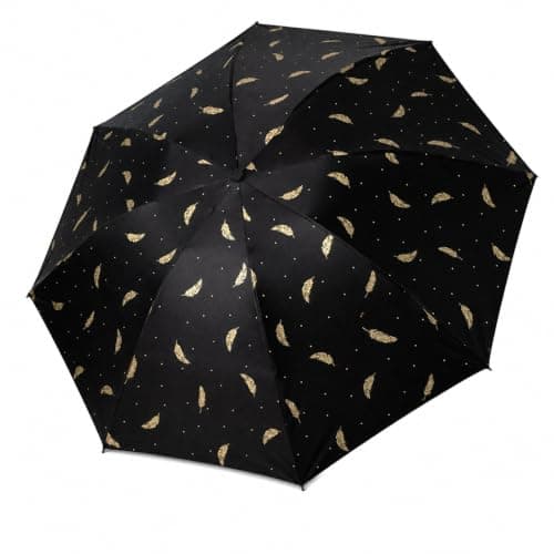 GEEKPC Folding Sun Rain Umbrella Compact Parasol - UPF 50+ UV Protection Lightweight Windproof Travel Handheld Sun Shade For Women Summer Portable 28cm With Chic Pattern 8 Reinforced Ribs