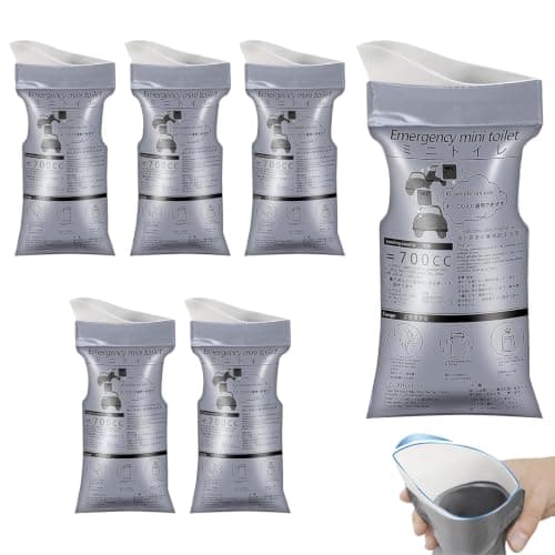 yunfeen 6 PCS Disposable Urine Bags, 700ml Emergency Camping Pee Bags, Emergency Mini Toilet Bags, Urine Bags for Men, for Men Women Kids Children Patient, Camping Travel and Traffic Jam