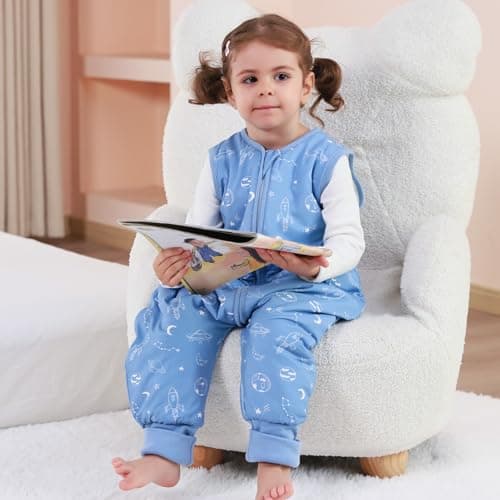 ToyaTec Baby Sleeping Bag with feet Super soft Rayon Made from Bamboo,Children's Bamboo fiber Sleeping Bag 2.5 Tog Autumn Winter Sleeping Blanket(Blue,L) — view 3