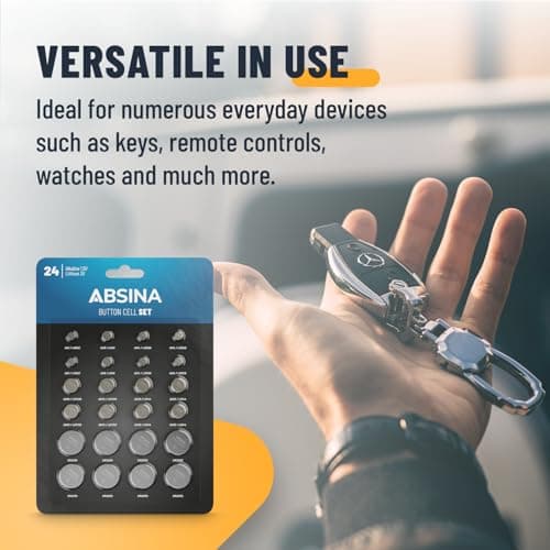 ABSINA Button Batteries Mixed Pack of 24 Alkaline & Lithium — view 2