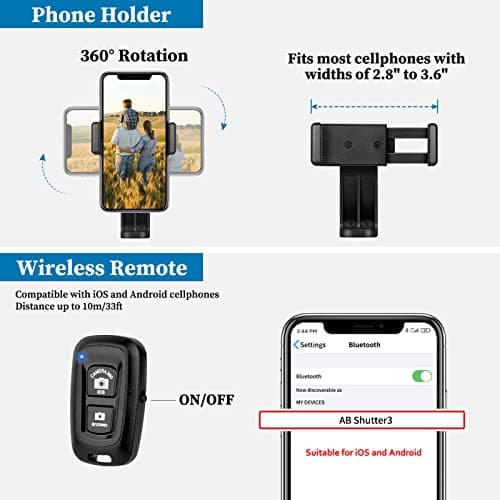 JOILCAN Camera Tripod Stand for DSLR, 67" Phone Tripod for iPhone 17/16/15 — view 6