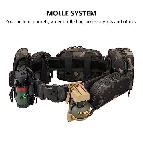 SIVENKE Airsoft Tactical Battle Combat Utility Paintball Carrier Police Security Gear Nylon Belt Quick Release — view 5