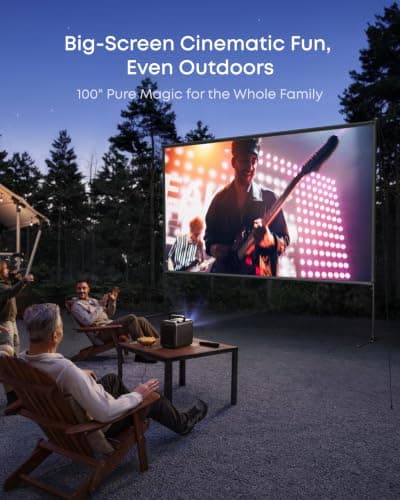 NEBULA 100-Inch Outdoor Projector Screen with Stand, Portable Carry Bag, 16:9 Film Screen, Quick and Easy Setup, Wrinkle-Free and Washable, Durable Aluminium, forOutdoor, Garden, Home Theater — view 5