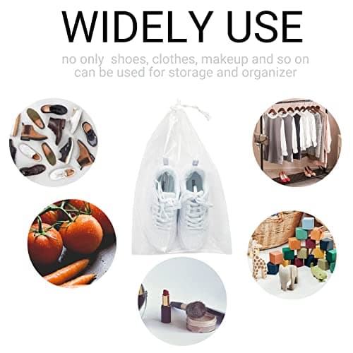 Belinlen 50 Pcs Transparent Shoe Bags for Travel 12x18 Inch / 30x45 cm — view 5