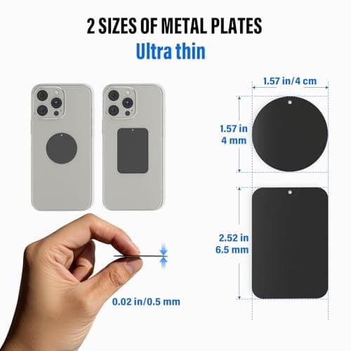 APPS2Car Universal Metal Plates for Magnetic Car Phone Mounts/Holders, 10 Strong Adhesive Discs (5 Round+5 Rectangle) — view 4