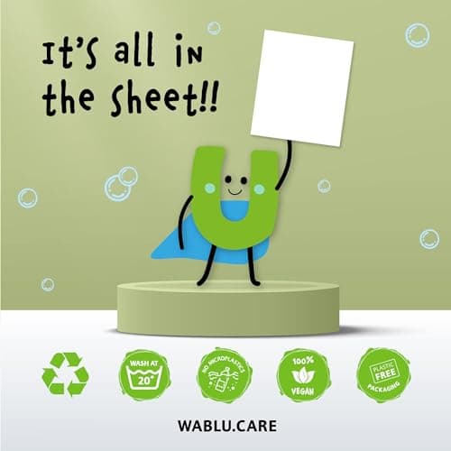 WABLU Spring Florals Laundry Detergent Sheets with natural enzymes (BIO) | Biodegradable All-in-one Washing Sheets | For all washing types | 24 Washes (or 48 small loads) — view 3