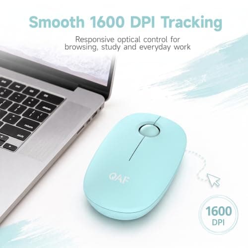 qaf Wireless Mouse 2.4G, Small Compact USB Mouse with Nano Receiver, Quiet Click, 1600 DPI, AA Battery Mouse, Portable Travel Mouse for Laptop, PC and Mac with USB-A — view 4