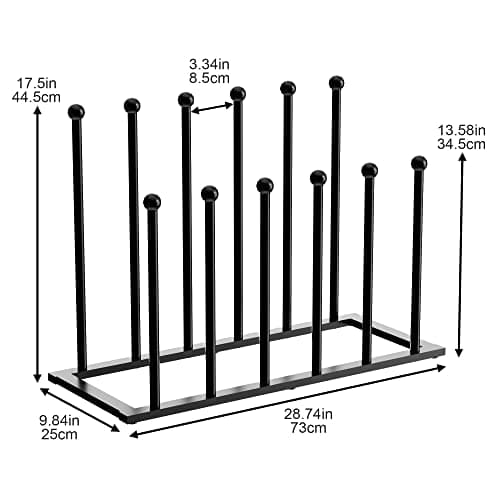 pickpiff Free Standing Shoe Rack - Black Metal Shoe Storage, Shoe Racks Storage for Dorm Room, Closet, Entryway, Bedroom, Patio Outdoor, Hallway, Organiser Storage Fit for 6 Pairs Boot — view 5