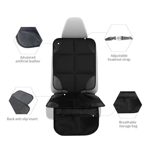Trintion 3pack Car Seat Protector for Kids, Baby Seat Cover Child Car Seat with Organizer Pocket, Waterproof Baby Seat Protector with Non-Slip Backing, Thick Padding, Organizer Pockets — view 5