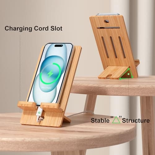 Pezin & Hulin Bamboo Cell Phone Stand,Slim Version-Natural Bamboo — view 2