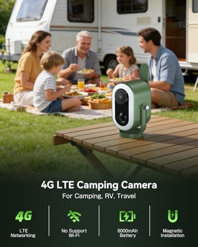 Xega 4G LTE Camping Magnetic Camera with SIM Card 2K HD Cellular Portable — view 3