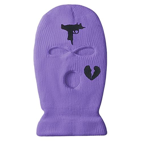 YAMEE 3 Hole Uzi Balaclava Knitted Full Face Cover Ski Mask Winter Windproof Neck Warmer Thermal Cycling for Men Women (Purple)