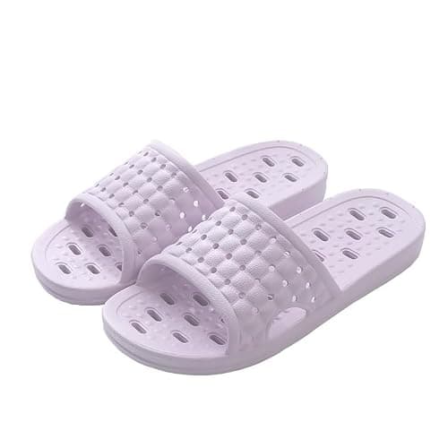 JIJIe Bathroom Slippers for Women & Men - Dry Quickly, Breathable, Non-Slip Shower & Travel Slippers (Pale Purple, EU36/37)
