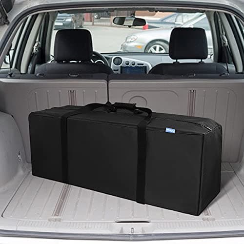 INFANZIA 100L Travel Duffle Bag - 36 Inch Large Sports Duffel Lightweight Foldable Holdall Bag Luggage Storage Bags with Upgraded Zipper for Gym Camping, Sturdy & Water Resistant, Black — view 3
