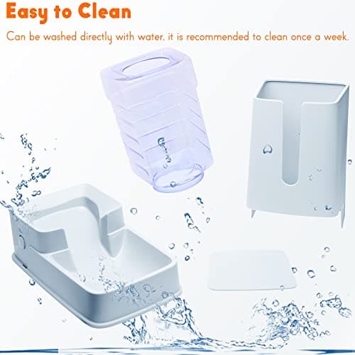 Automatic Pet Feeder Small&Medium Pets Automatic Food Feeder and Waterer Set 3.8L, Travel Supply Feeder and Water Dispenser for Dogs Cats Pets Animals (light gray) — view 6