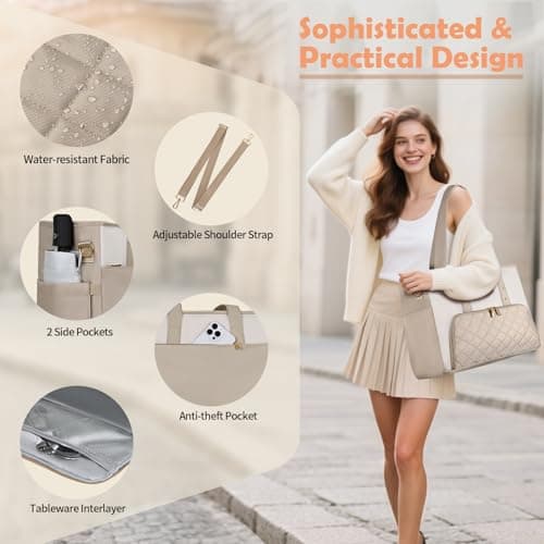 Jetviivid Laptop Bag with Insulated Lunch Compartment, Work Bag for Women — view 5