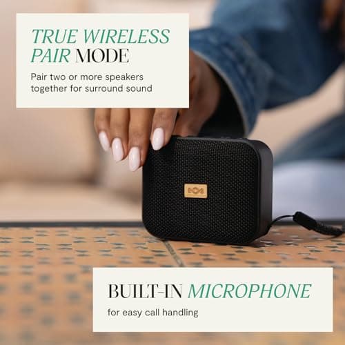 House of Marley Jammin Small Portable Bluetooth Speaker - IPX5, Black — view 5