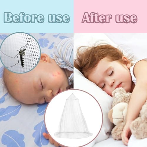 Mosquito Net Dome Tent - White, Single & Double Bed Sizes - Hanging Net for Outdoor & Bedroom Use — view 4